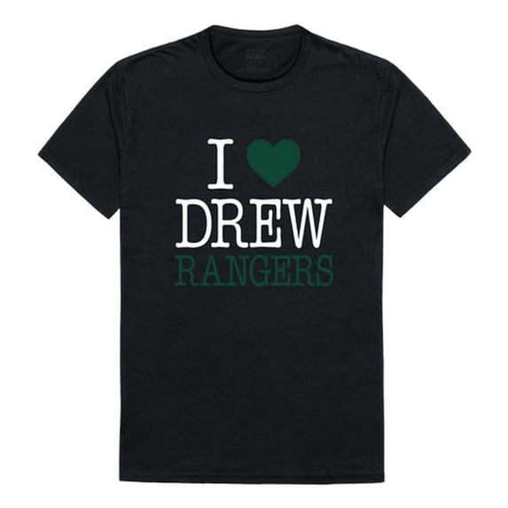 Drew University Rangers I Love T-Shirt, Black - Extra Large