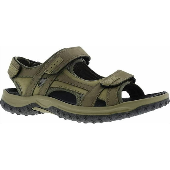 Drew Shoe Mens Warren Leather Open Toe Sport Sandals 8.5 Wide Olive