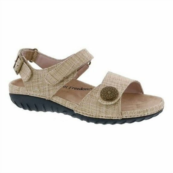 Drew Workaround Women Hook And Loop Sandal In Natural Fabric