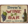 thumbnail image 1 of Drew's Rustic Wine Bar Sign Wall Décor Kitchen Gift 12x18 Metal 112180056092, 1 of 1