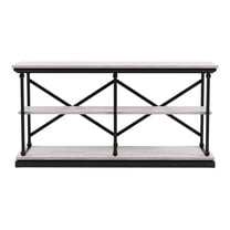 Drewden 2-Shelf Wood Rectangle Sofa Table, Antique White