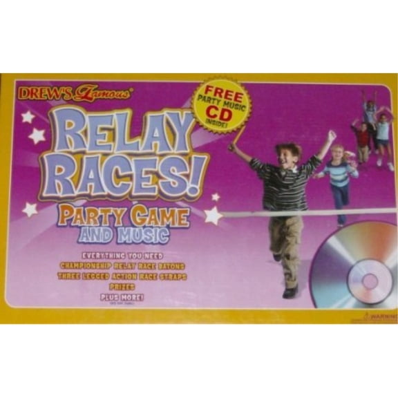 Drews Famous Relay Races Party Game with CD Music Kids Race Prizes