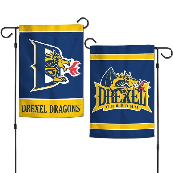 Drexel University Dragons 12.5 x 18 Double Sided Yard and Garden College Banner Flag Is Printed in the USA