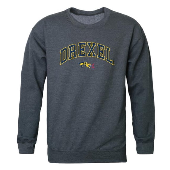 Drexel University Men Campus Crewneck Sweatshirt, Heather Charcoal - Large