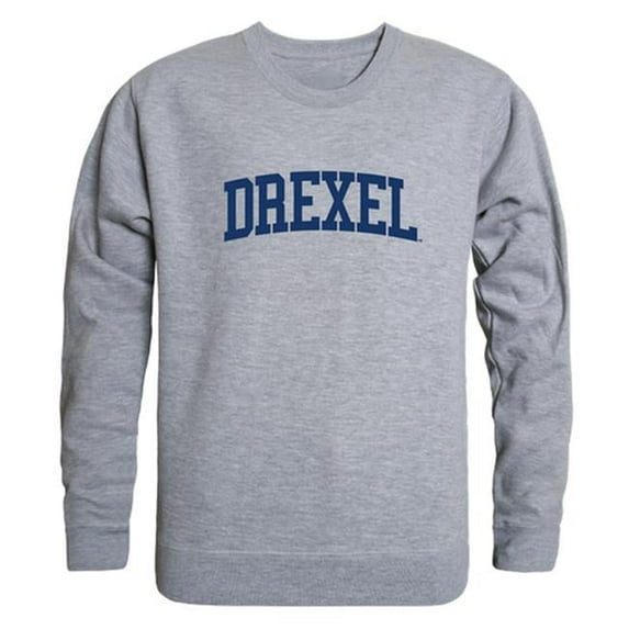 Drexel University Men GameDay Crewneck Sweatshirt, Heather Grey - Small