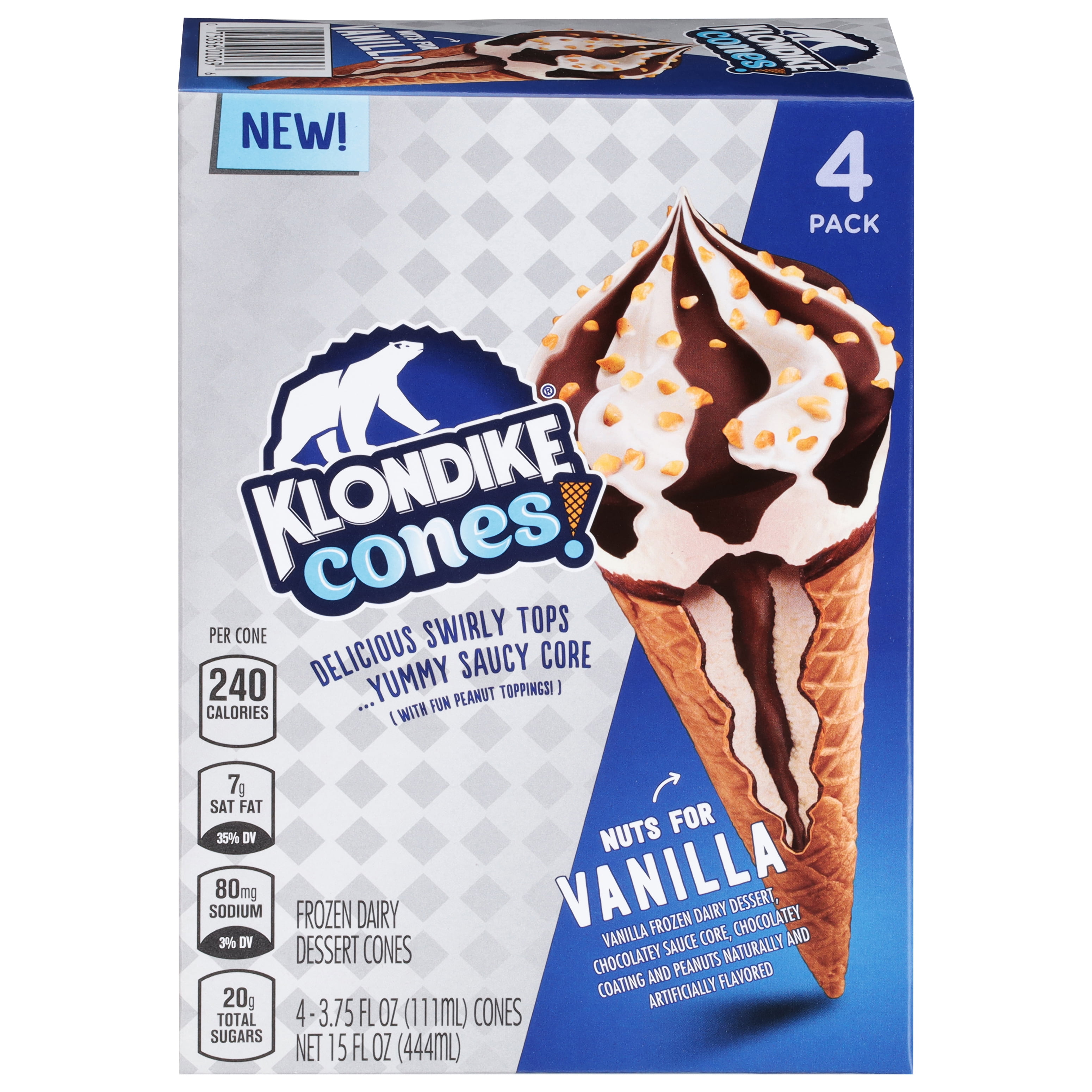 Klondike Cones Classic Vanilla 6-4 Count