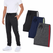 Daresay Mens 3 Pack Men's Sweatpants Open Bottom Active Athletic Pants Dry Fit Jogger Running Workout Gym Pants with Pockets (Up to 3XL)
