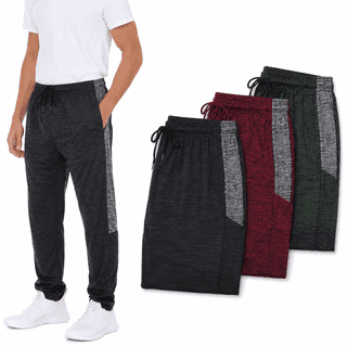 Daresay Men’s Dri-Fit Pants 3-Pack, Moisture-Wicking Open Bottom Athletic Pants with Pockets, Drawstring Waist, Sizes S-3XL