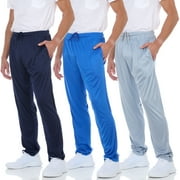 DARESAY Mens 3 Pack Men's Sweatpants Open Bottom Active Athletic Pants Dry Fit Jogger Running Workout Gym Pants with Pockets (Up to 3XL)