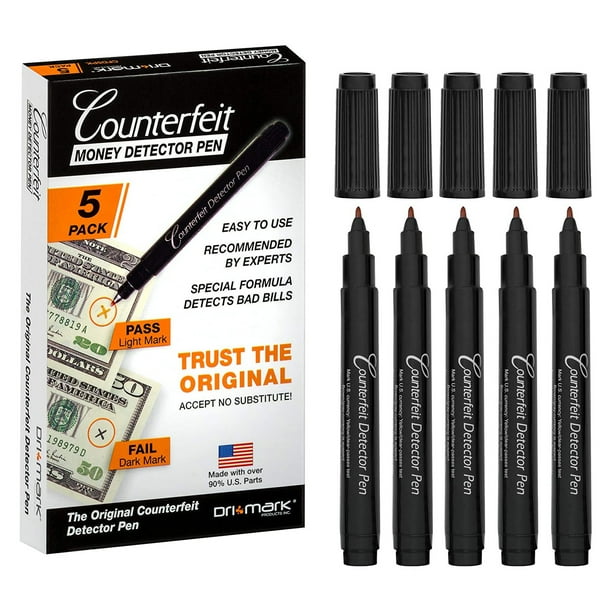 Dri Mark CFD5PK Counterfeit Bill Detector Marker Pen (Pack of 5
