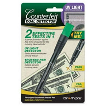 Dri Mark Products Inc DRI351UVB Counterfeit Detector Pen, 2-n-1l UV Light-Dry Mark, Black-GN
