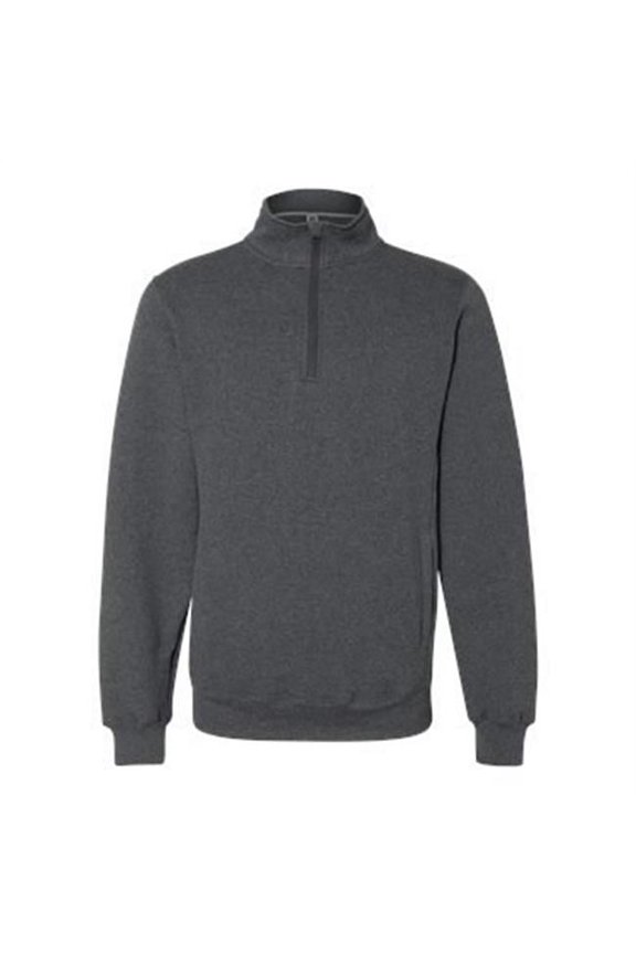 Dri Power Quarter-Zip Cadet Collar Sweatshirt, Black Heather - Extra Large