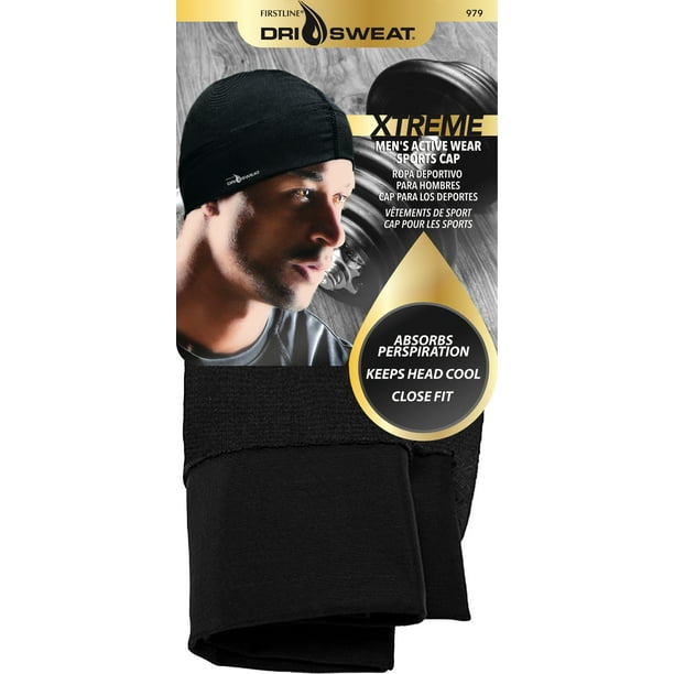 Dri Sweat Xtreme Men's Active Wear Sports Cap, Black