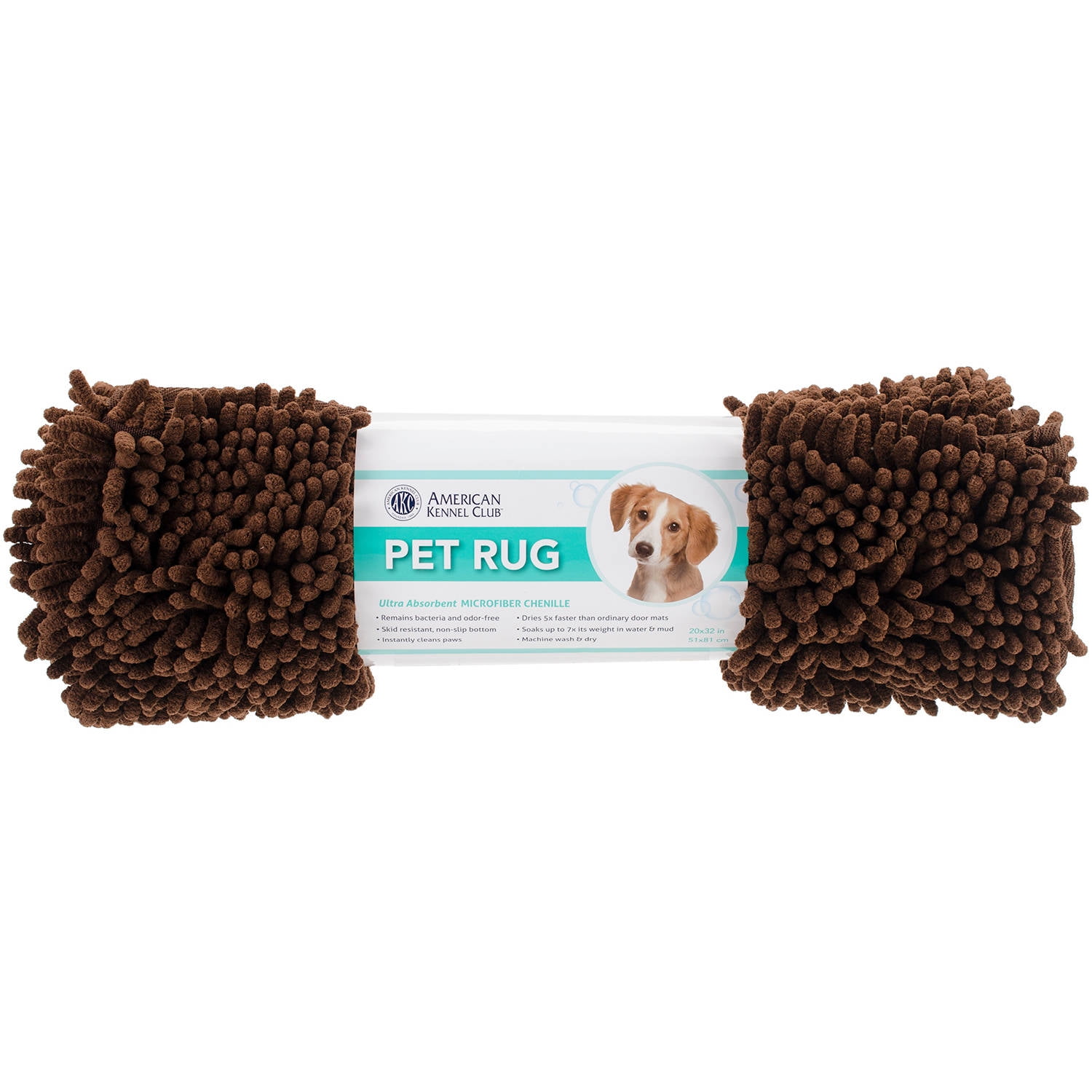 Dri-Tail Rug Medium 20"X32"-Brown, Pk 1, American Kennel Club