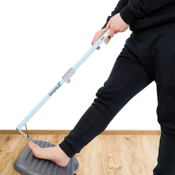 DriFeez Long Handle Toenail Clippers for Seniors Thick Toenails 4mm Jaw Opening (Blue - 28in / 70cm)