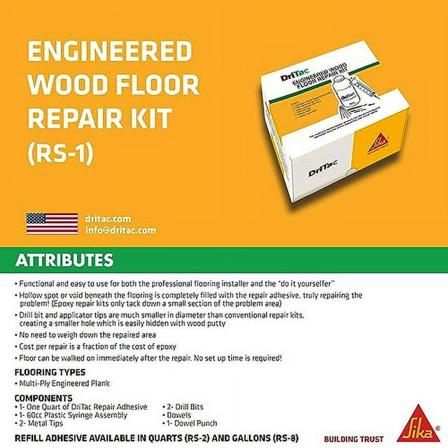 DriTac Wood Floor Repair Kit-Engineered Flooring ONLY 32oz - Walmart.com