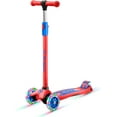 thumbnail image 1 of Dribbl 3-Wheel Kids Scooter - Lean-to-Steer Technology, Adjustable Height Handlebar, Anti-Slip Deck, Scooter for Boys & Girls Ages 2+, Child Safety Approved, Support Riders Up To 165 lbs, Red & Blue, 1 of 6