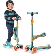 Dribbl 3-Wheel Kids Scooter with Seat, Light-Up Wheels, Adjustable Handlebar, Wide Deck & Rear Brake, Ages 2+