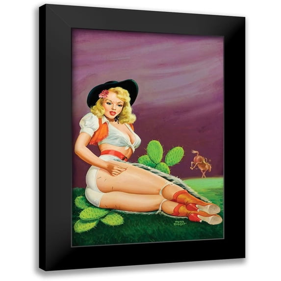 Driben, Peter 17x24 Black Modern Framed Museum Art Print Titled - Flirt Magazine: Fallin on the Cactus
