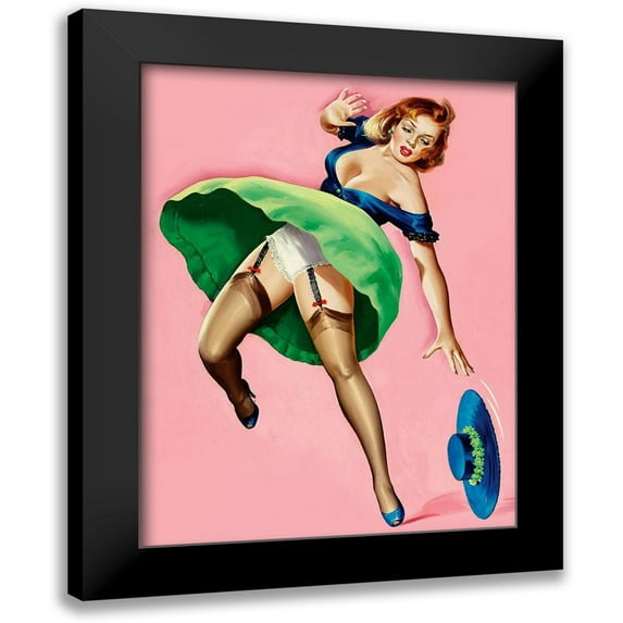Driben, Peter 19x24 Black Modern Framed Museum Art Print Titled - Mid-Century Pin-Ups - Wink Magazine - Strong Wind