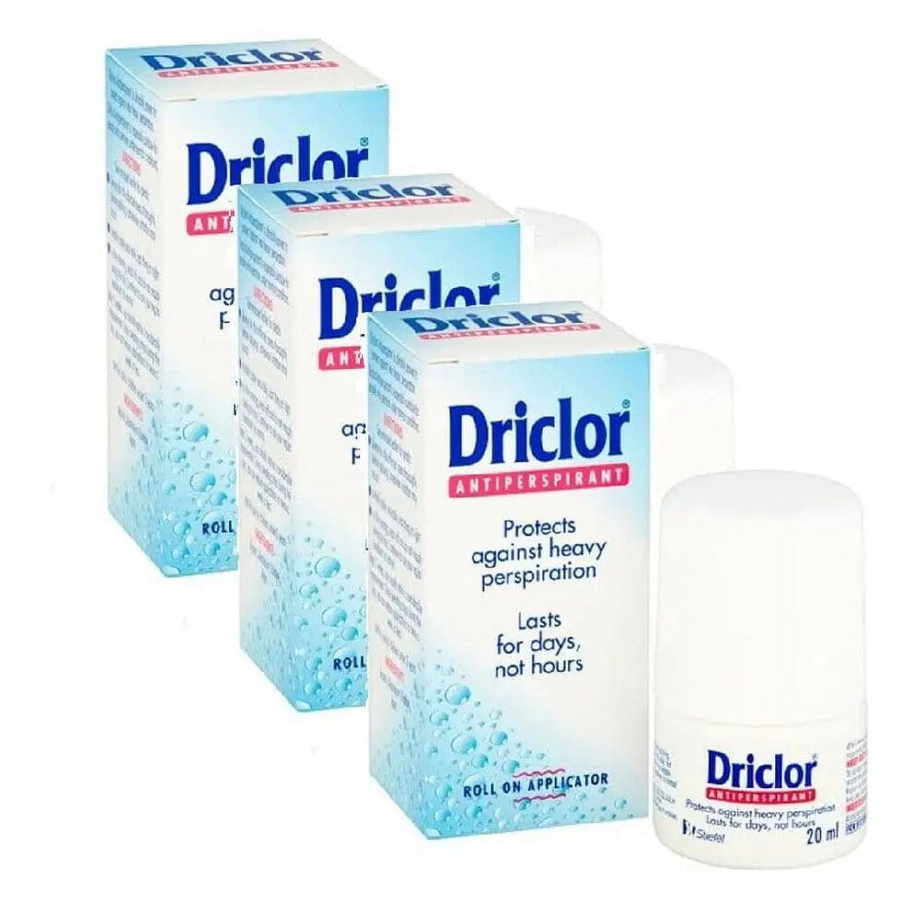 ドリクラ― Driclor Solution Roll On Applicator 20ml x 3個 Driclor Deodorant Antiperspirant Roll-On 20ml, Sweat Control