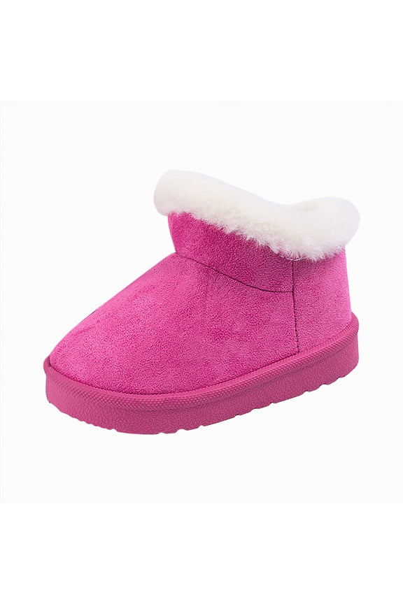 Ba'by Warm Boots Boots Clothes Snow Boots Ki'ds Winter Shoes Gi'rls Bo'ys Outdoor Boots Versatile Tod'dler Footwear Hot Pink,5