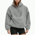 thumbnail image 1 of Drie Cat Hoodie With Pouch Cat Pouch Hoodie for Women Kangaroo Pocket Dog Pouch Sweatshirt Pet Carrier Pullover Animal Holder Long Sleeve Tops Grey,M, 1 of 7