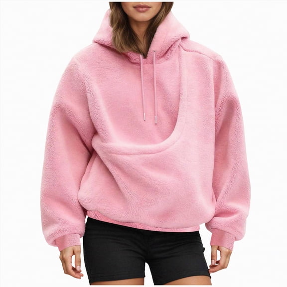 Drie Cat Pocket Hoodie Wearable Blanket Hoodie,Cat lovers Long Hoodie Blanket for Adult,Birthday Gifts for Women,Cozy Fuzzy Sherpa Fleece Sweatshirt Hooded Blanket with Giant Pocket Gifts Pink,L