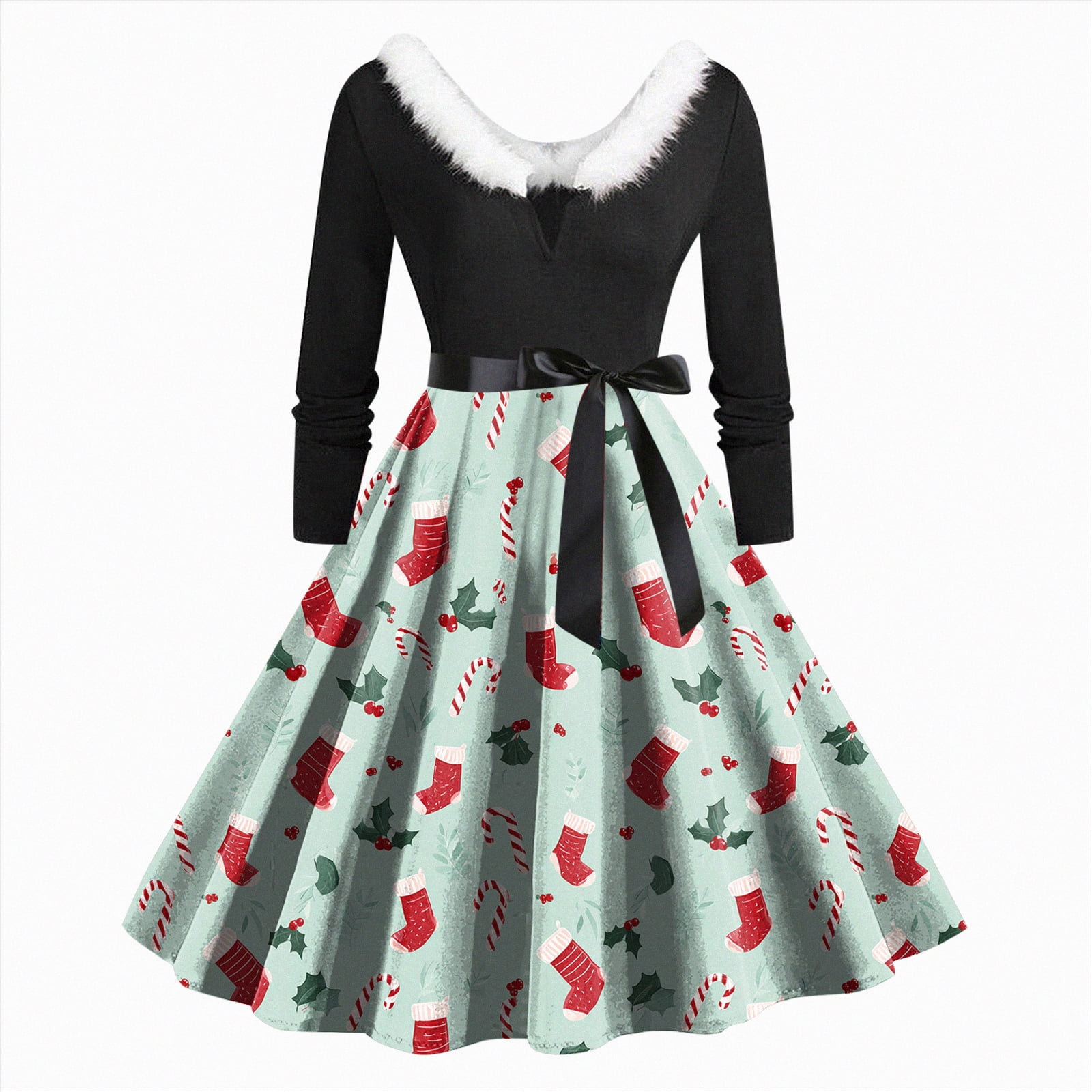 Drie Christmas Card Outfit Women Christmas Dresses for Women V Neck — free download