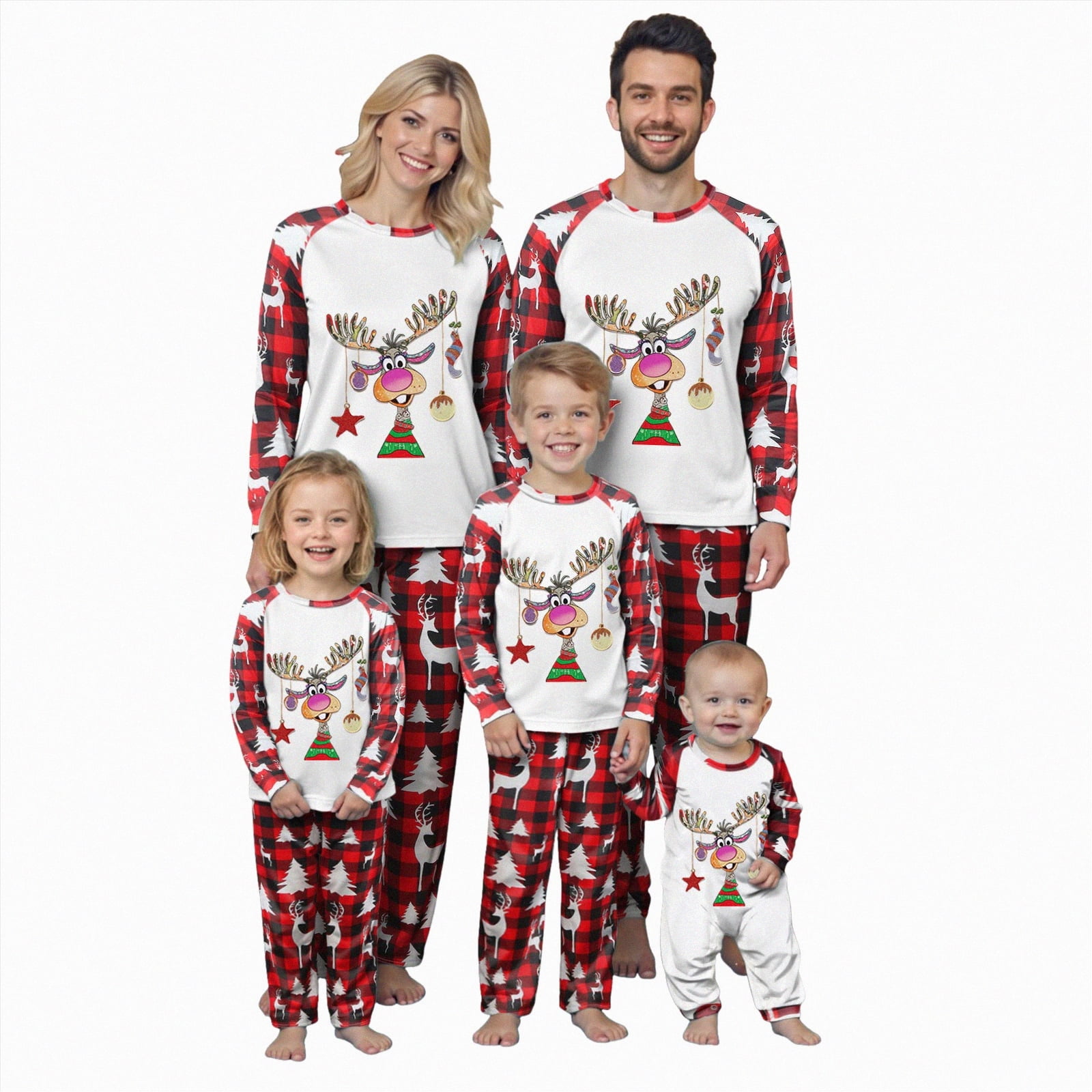 Drie Christmas Matching Family Pajamas Long Sleeve Sleepwear Nightwear ...