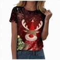 thumbnail image 1 of Drie Christmas Oversized Tees for Women Workout Tops Short Sleeve Shirts with Sun Protection Trendy Black,M, 1 of 5