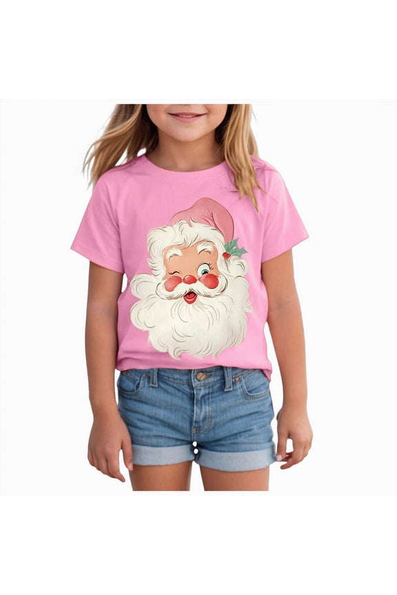 Gi'rls Christmas Sleeveless Tops Christmas Gi'rls Bo'ys T-Shirt Christmas Shirts Toddler Bo'ys Gi'rls Xmas Trees T-Shirt Christmas Graphic Tees Holiday Tops Pink,3-4 Years