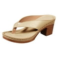 thumbnail image 1 of Drie Heels for Women Dressy Sandals for Women Fashion Open Toe Low Block Women's Sandals Casual Cutout Pump Shoes Gold,7.5, 1 of 7