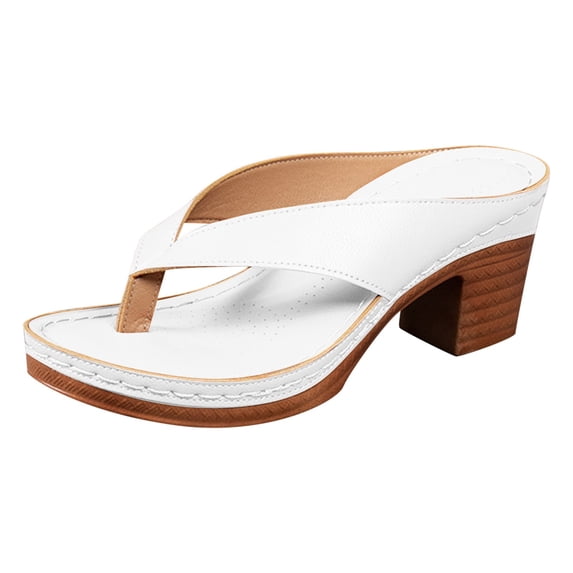 Drie Heels for Women Women's Open Toe Chunky High Heels Ankle Strap Platform Pump Shoes Buckle Party Sandals White,8