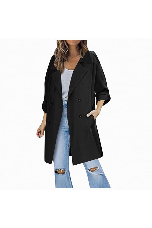 Long Rain Coats for Women Women's Lightweight Waterproof Fleece Lined Softshell Rain Jacket, Warm Windbreaker Long Coat Black,L