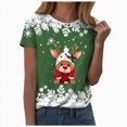 thumbnail image 1 of Drie Loose Fit Crew Neck Baggy Tops Workout Tees Plus Size T Shirts Christmas Womens Tee Shirts Green,M, 1 of 7