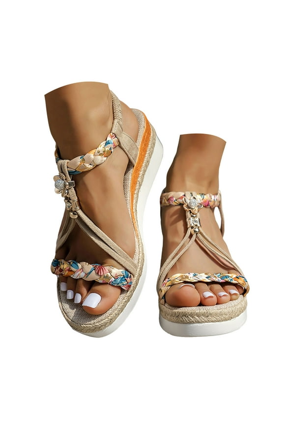 Sandalias Womens Soft Leather Closed Toe Vintage Anti-Slip Sandals For Woman High-quality Khaki,9