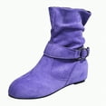 thumbnail image 1 of Drie Short Boots Women's Ankle Boots Low Chunky Heeled Booties Casual Comfortable Fall Winter Pointed Closed Toe Short Boots for Women Purple,5.5, 1 of 4