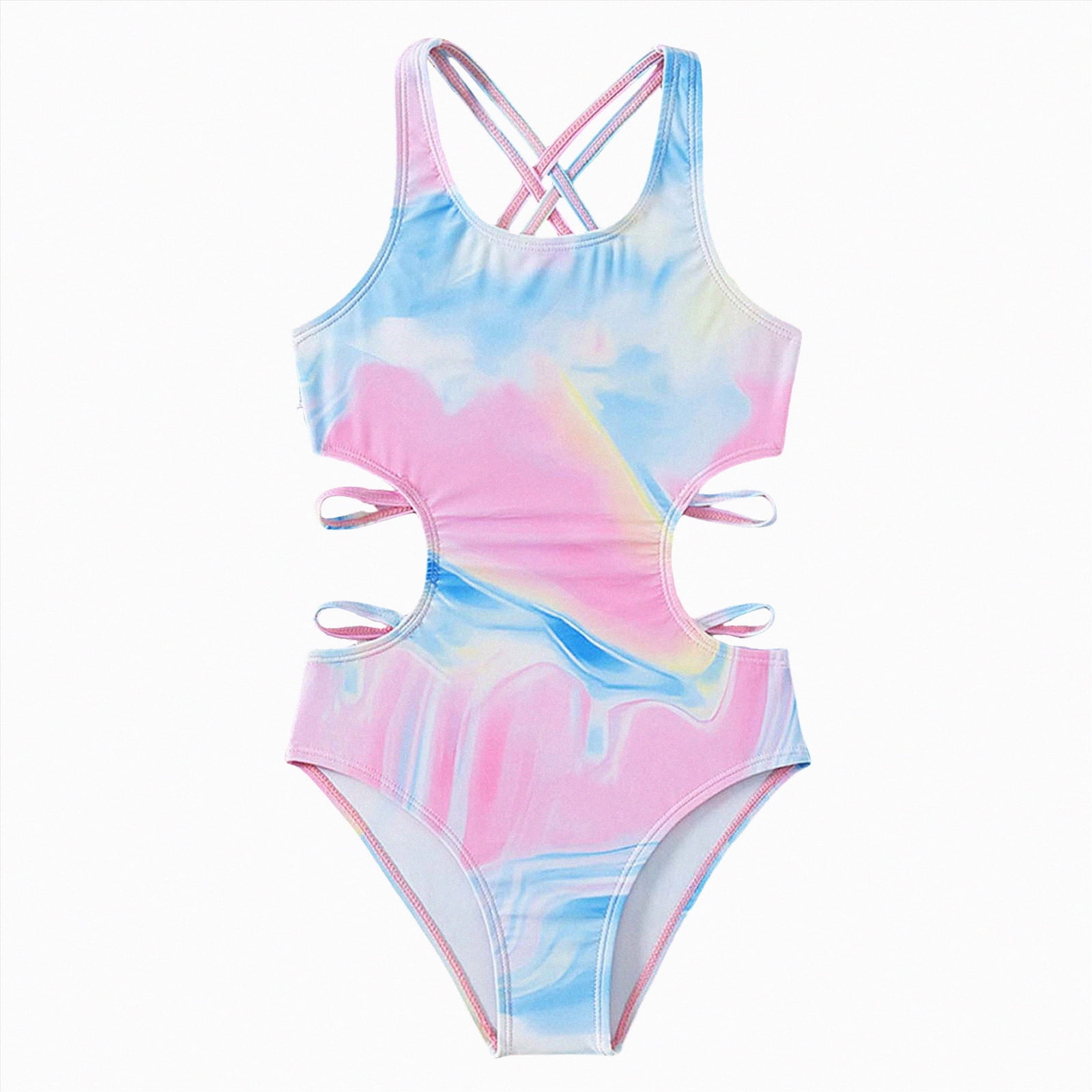 Drie Teen Girl Swimsuit Girls' Sparkle OnePiece Swimsuit Adjustable