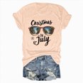 thumbnail image 1 of Drie Western Shirts Casual Tee for Women 2025 Summer T Shirt Short Sleeve Crewneck Tops Cute Graphic Christmas Shirts for Girls Light Yellow,M, 1 of 6