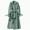 thumbnail image 1 of Drie Winter Clothing for Women Women's Breasted Long Trench Coats Mid-Length Belted Overcoat Dress Jacket with Detachable Hood Green,L, 1 of 5