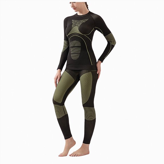 Drie Women Thermal Set Thermal Underwear For Women Ultra-Soft Set Base Layer Top & Bottom Long Johns Winter Warm Ski Wear For Cold Weather Green,S