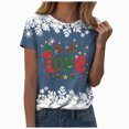 thumbnail image 1 of Drie Women's T Shirts Short Sleeve Tees Cute Graphic Loose Summer Tops Christmas Womens Shirts Navy,L, 1 of 4