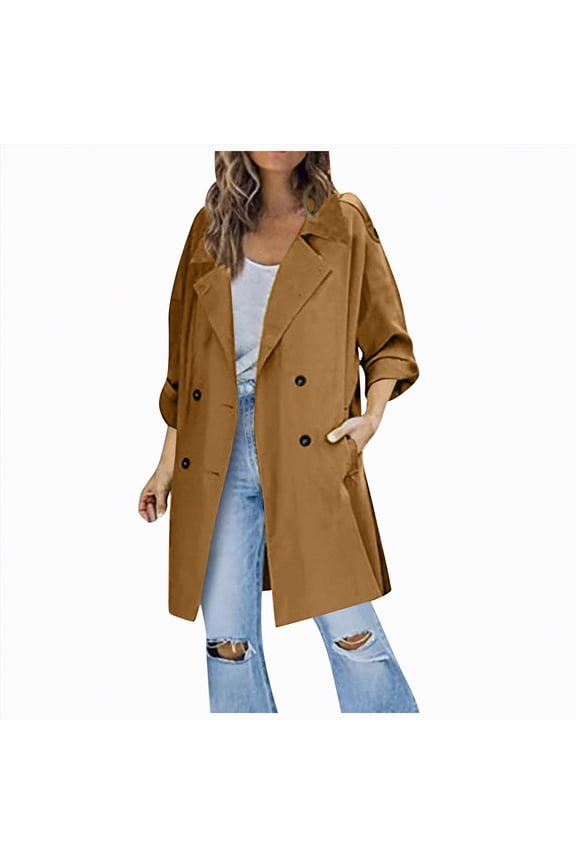 Womens Coats And Jackets Women's Waterproof Rain Jacket Long Raincoat Windbreaker Trench Coat Bronze,L