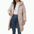 thumbnail image 1 of Drie Womens Coats Winter Women's Warm Winter Puffer Coat Thicken Fleece Lined Down Jacket Faux Fur Hood Snow Parka Khaki,2XL, 1 of 4