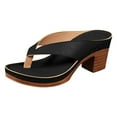 thumbnail image 1 of Drie Womens Heels Platforms & Wedges Sandals for Women Girls Slip On Ring Toe Correction Sandal Casual Soft Retro Bohemian Thong Beach Shoes Black,7, 1 of 7