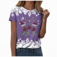 thumbnail image 1 of Drie Womens Oversized T Shirts Short Sleeve Crewneck Tops Casual Loose Basic Tee Shirts 2025 Summer Trendy Outfits Christmas Oversized Tshirts for Women Purple,S, 1 of 7