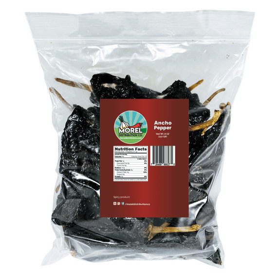 Dried Ancho Chile Peppers, Chili Ancho 8 oz