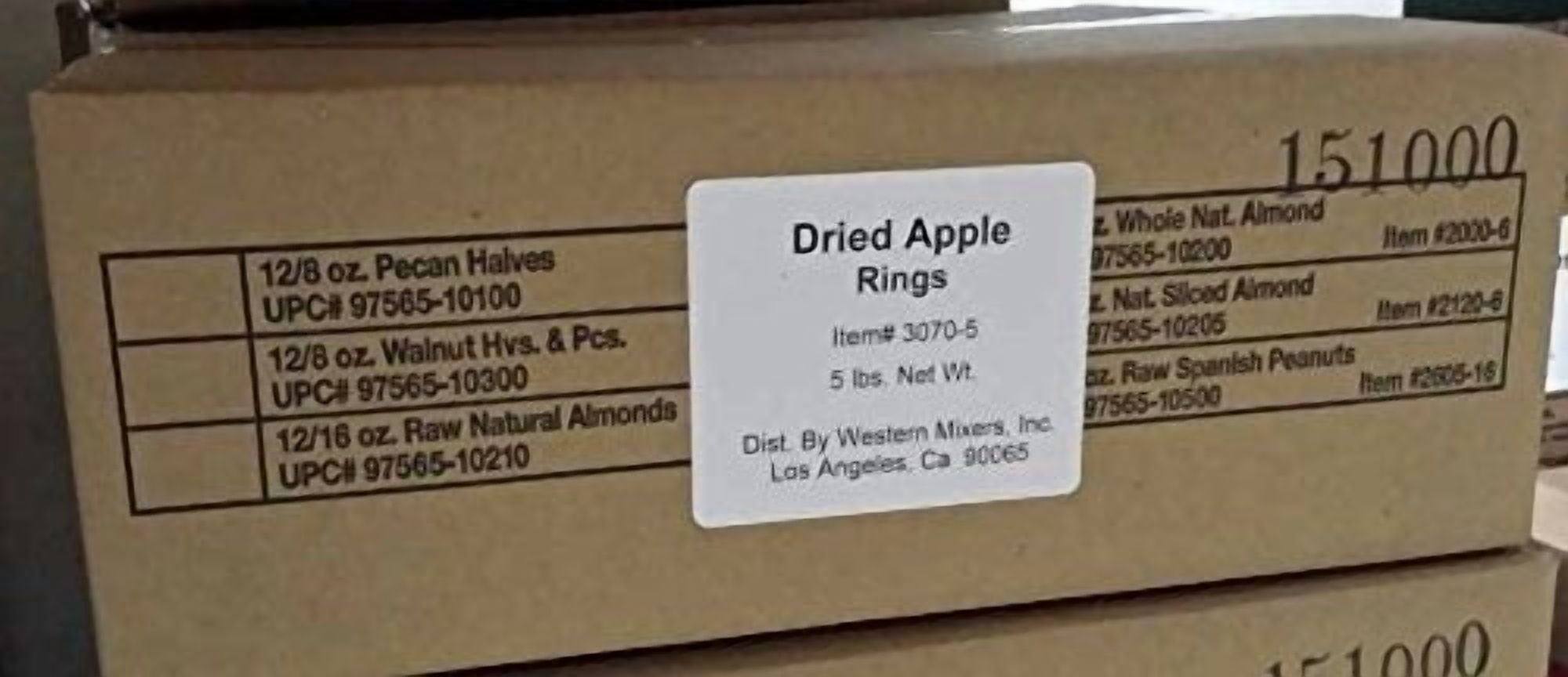 Dried Apple Rings - 5 lb. Box