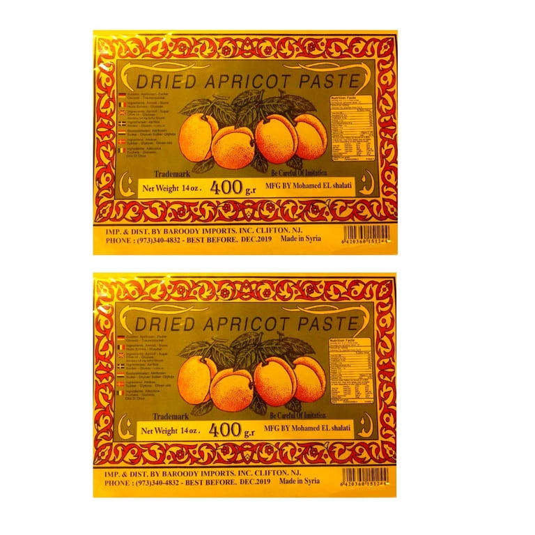 Dried Apricot Paste - 2 Packs - 14oz/400g - قمر الدين مصفى 400